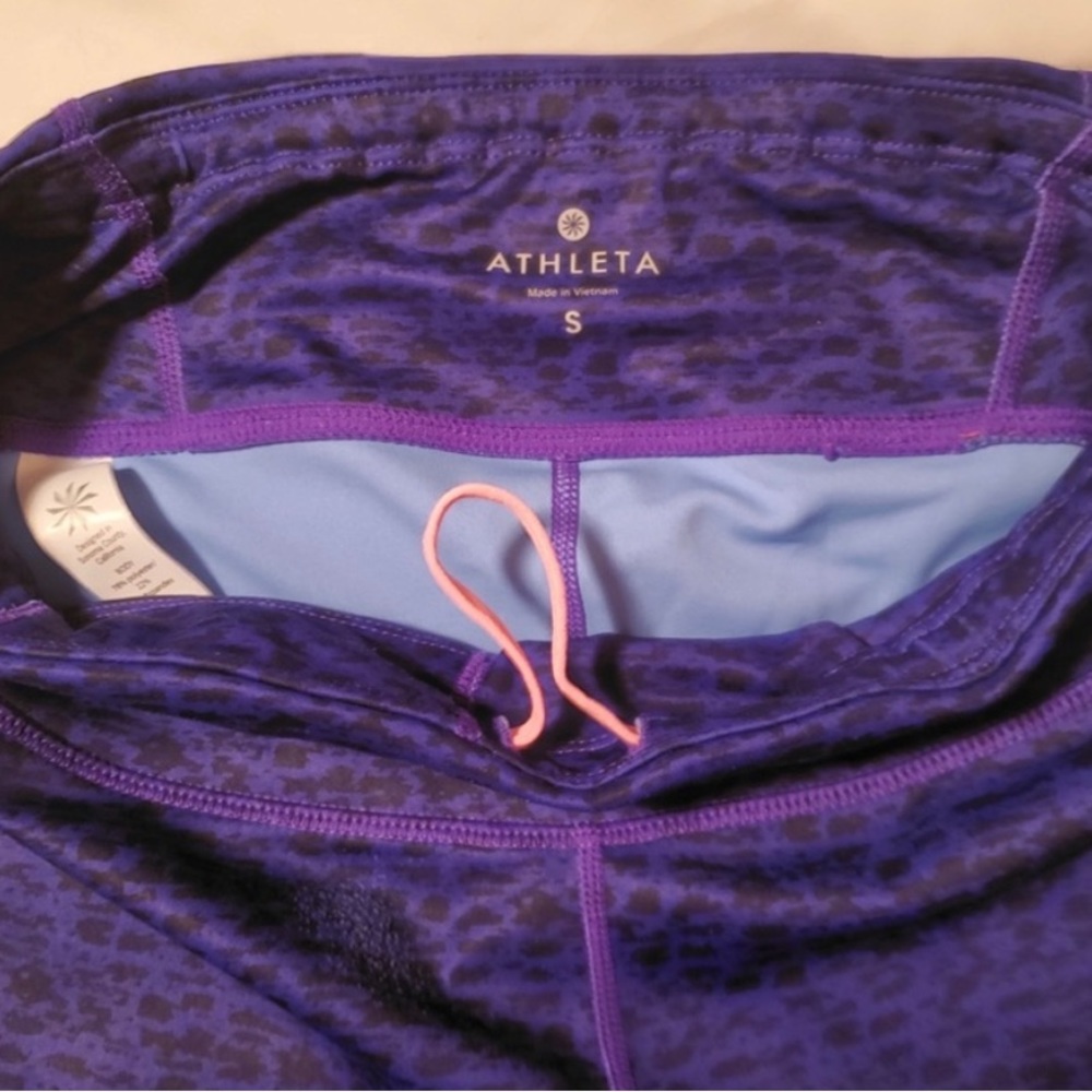 Athleta 7/8 Blue Geometric Patterned Athletic Com… - image 3